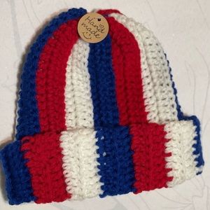 Kids Handmade Winter Hat
Multicolored (red, white and blue)